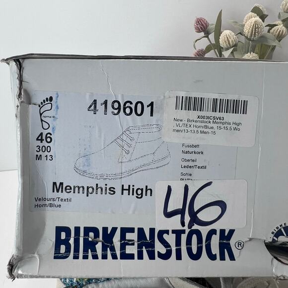 Birkenstocks Memphis High Leather/Textile Shoes Gray/Blue Men 13 NWB Regular Fit - Picture 10 of 10